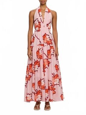 NEW KIVARI lani halter maxi dress in soft pink